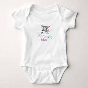 Helles Marmorkatzengesicht Babys Bodysuit Baby Strampler