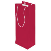 Helles Maroon (Vollfarbe) Geschenktüte Für Weinflaschen (Rückseite Schrägansicht)