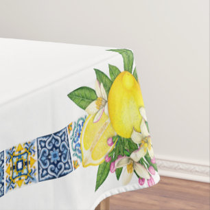 Helles mediterranes sizilianisches Majolica Tile L Tischdecke