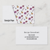 Helles mehrfarbiges Aquarell-botanisches Muster 2 Visitenkarte (Vorne/Hinten)