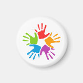 Helles mehrfarbiges Diversity Handdrucke Magnet (Vorne)