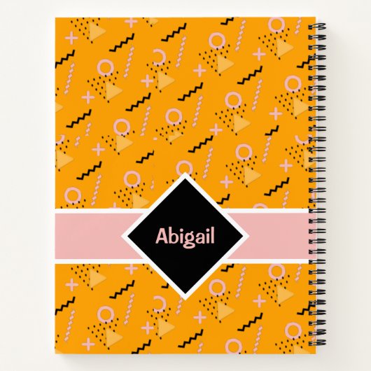 Helles Memphis-Muster für Notebook-Orange Notizblock (Rückseite)