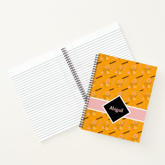 Helles Memphis-Muster für Notebook-Orange Notizblock (Innenseite)