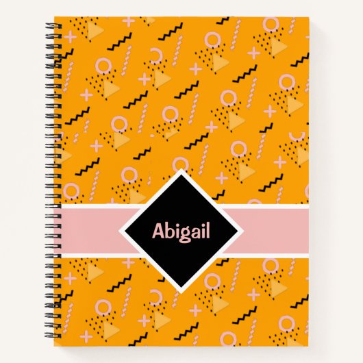 Helles Memphis-Muster für Notebook-Orange Notizblock (Vorderseite)