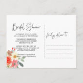 Helles Mid Summer Floral Brautparty Einladungspostkarte (Rückseite)