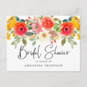 Helles Mid Summer Floral Brautparty Einladungspostkarte (Vorderseite)