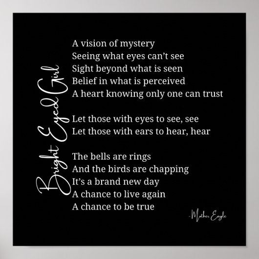 Helles Mit Augen Girl Inspiration Poster (Vorne)