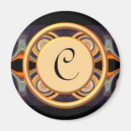 Helles Mit Monogramm Art Round Magnet
