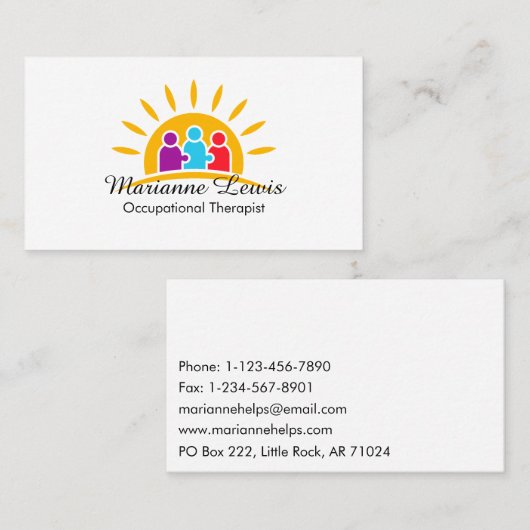 Helles, modernes Autismus-Logo Visitenkarte (Vorne/Hinten)