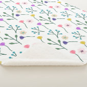 Helles modernes Blumenmuster Weiß Sherpadecke (3/4)