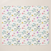 Helles modernes Blumenmuster Weiß Sherpadecke (Vorderseite (Horizontal))