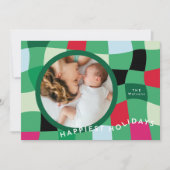 Helles, modernes, buntes Foto Feiertagskarte (Vorderseite)
