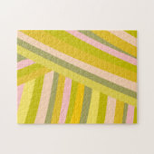 Helles, modernes Citrus Streifen Muster Puzzle (Horizontal)