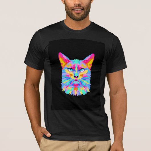 Helles modernes Katzendesign-T-Shirt T-Shirt (Vorderseite)