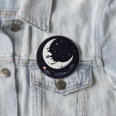 Helles Mondgesicht in dunklem Himmel Button (Beispiel)