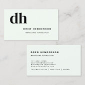 Helles Monogramm Minimalist Modern Profi Visitenkarte (Vorne/Hinten)