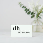 Helles Monogramm Minimalist Modern Profi Visitenkarte (Stehend Vorderseite)
