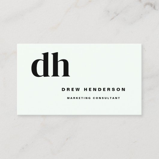 Helles Monogramm Minimalist Modern Profi Visitenkarte (Vorderseite)