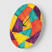 Helles Mosaik Grunge Nahtloses Muster Große Wanduhr (Winkel)