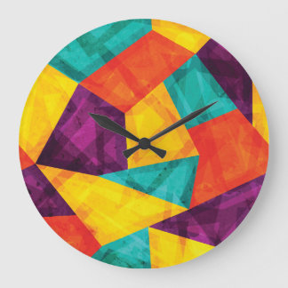 Helles Mosaik Grunge Nahtloses Muster Große Wanduhr
