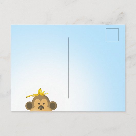 Helles, muffiges Go Bananen Affen Party Einladungspostkarte (Rückseite)