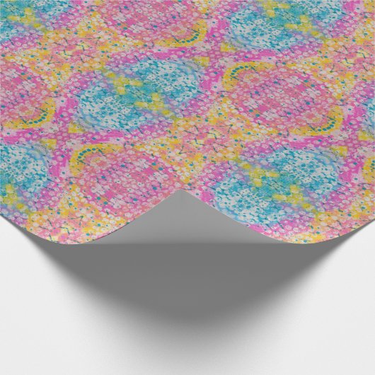 Helles Multicolor Abstract Design Geschenkpapier (Ecke)