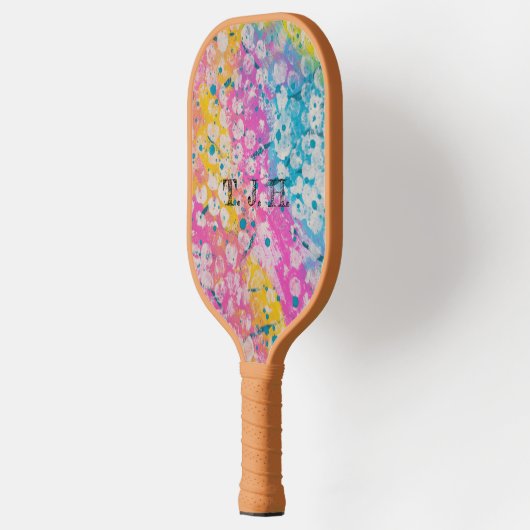 Helles Multicolor Abstract Design Pickleball Schläger (Links)