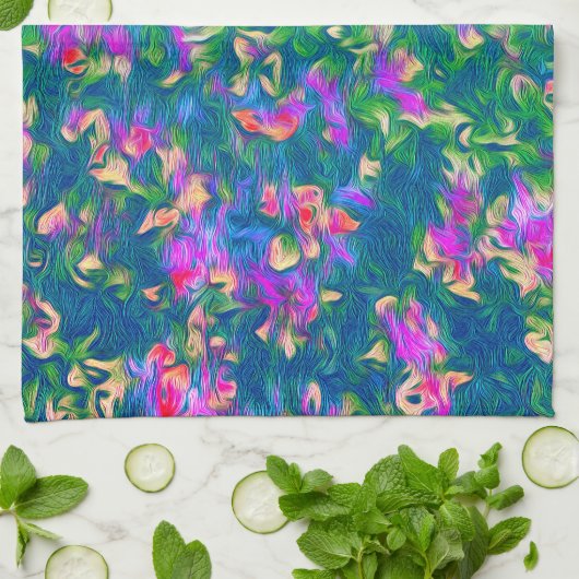 Helles Multicolor-Muster Geschirrtuch (Gefaltet)