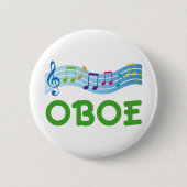 Helles Musik-Personal Oboe Geschenk Button (Vorderseite)