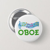 Helles Musik-Personal Oboe Geschenk Button (Vorne & Hinten)