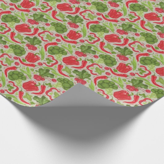 Helles Muster aus frischem Gemüse Geschenkpapier (Ecke)