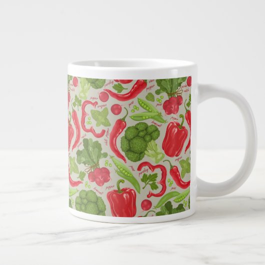 Helles Muster aus frischem Gemüse Jumbo-Tasse (Rechts)