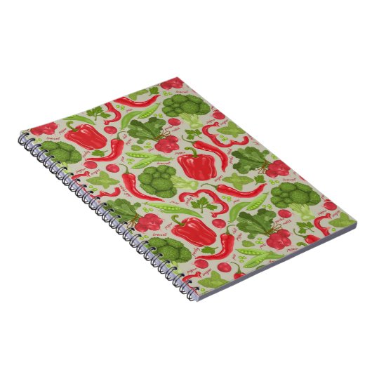 Helles Muster aus frischem Gemüse Notizblock (Rechte Seite)