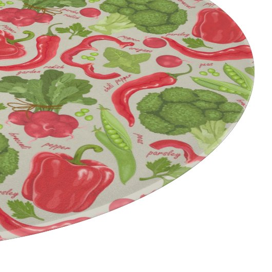 Helles Muster aus frischem Gemüse Schneidebrett (Ecke)