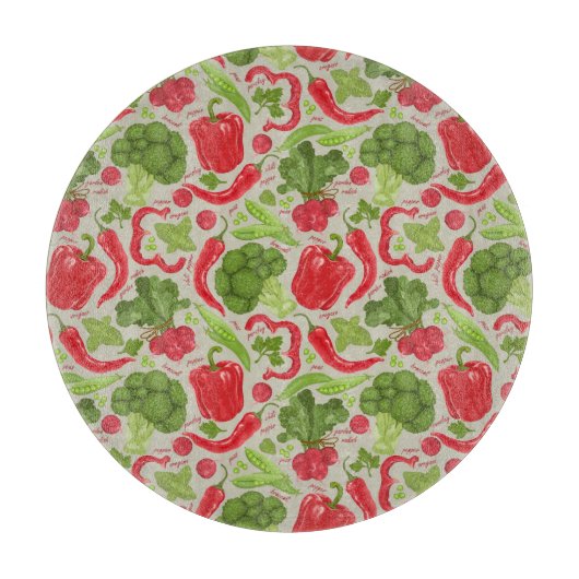 Helles Muster aus frischem Gemüse Schneidebrett (Vorderseite)