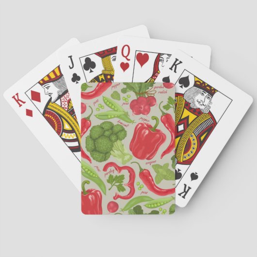Helles Muster aus frischem Gemüse Spielkarten (Rückseite)