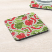 Helles Muster aus frischem Gemüse Untersetzer (Linke Seite)