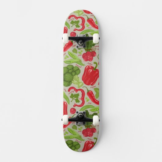 Helles Muster aus frischen Gemüsen Skateboard (Vorderseite)