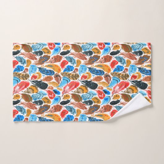 Helles Muster mit Vogelfedern Badhandtuch Set (Handtuch)