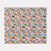 Helles Muster mit Vogelfedern Fleecedecke (Vorderseite (Horizontal))