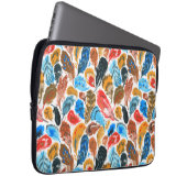 Helles Muster mit Vogelfedern Laptopschutzhülle (Vorne Rechts)