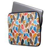 Helles Muster mit Vogelfedern Laptopschutzhülle (Vorderseite Links)