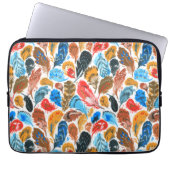 Helles Muster mit Vogelfedern Laptopschutzhülle (Vorderseite)