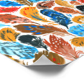 Helles Muster mit Vogelfedern Poster (Ecke)