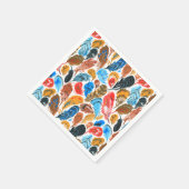 Helles Muster mit Vogelfedern Serviette (Ecke)