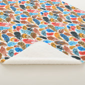 Helles Muster mit Vogelfedern Sherpadecke (3/4)