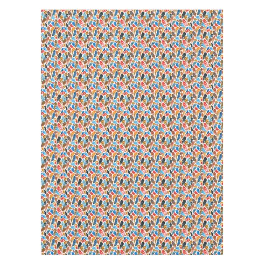 Helles Muster mit Vogelfedern Tischdecke (Vorderseite)