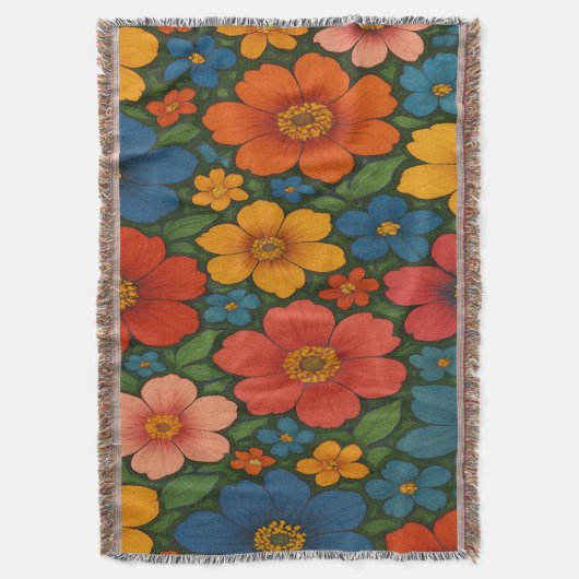 Helles Muster nahtloser Wildblume Decke (Vorderseite Vertikal)