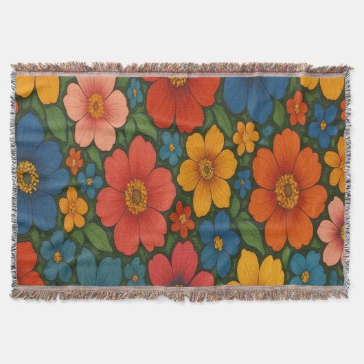 Helles Muster nahtloser Wildblume Decke (Vorderseite)