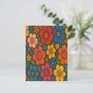 Helles Muster nahtloser Wildblume Feiertagspostkarte